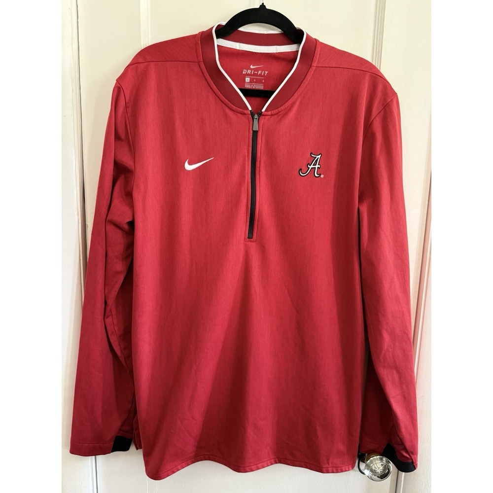 Nike Alabama Crimson Tide 1/4 Zip Pullover Dri Fit Jacket Men's Sz L